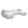 Pemberly Row Contemporary Cream Chenille Modular U-Sectional