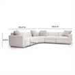 Pemberly Row Contemporary Cream Chenille Modular L-Sectional
