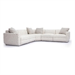 Pemberly Row Contemporary Cream Chenille Modular L-Sectional