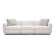 Pemberly Row Contemporary Accent Cream Chenille Modular Sofa