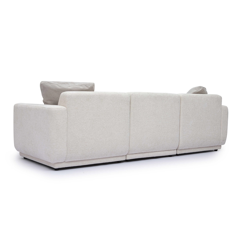 Pemberly Row Contemporary Accent Cream Chenille Modular Sofa