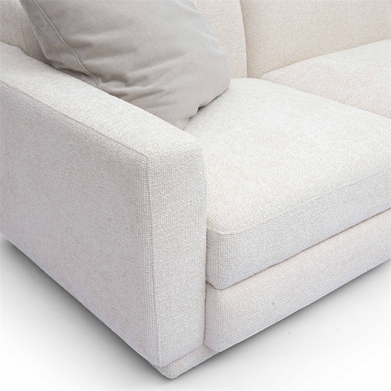 Pemberly Row Contemporary Accent Cream Chenille Modular Sofa
