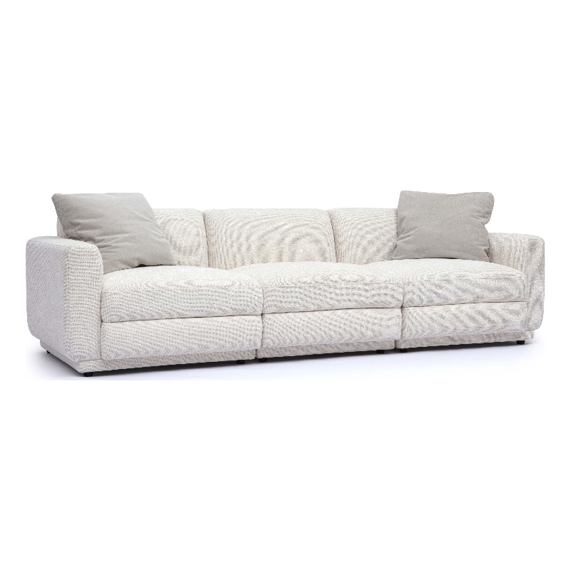 Pemberly Row Contemporary Accent Cream Chenille Modular Sofa