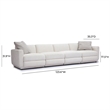 Pemberly Row Contemporary Accent Cream Chenille Modular Long Sofa