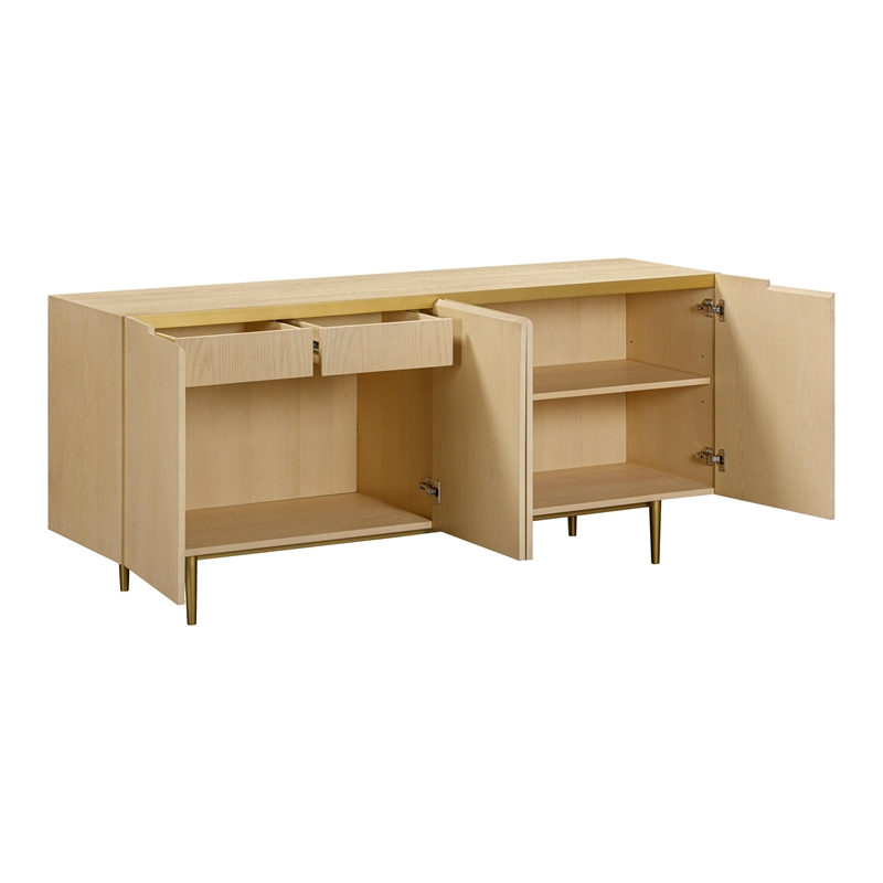 Pemberly Row Contemporary Accent Washed Natural Ash Sideboard