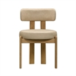 Pemberly Row Contemporary Accent Cream Vegan Leather Dining Chair