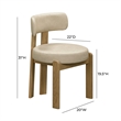 Pemberly Row Contemporary Accent Cream Vegan Leather Dining Chair