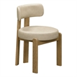 Pemberly Row Contemporary Accent Cream Vegan Leather Dining Chair