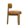 Pemberly Row Contemporary Saddle Brown Vegan Leather Dining Chair