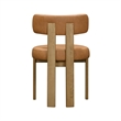 Pemberly Row Contemporary Saddle Brown Vegan Leather Dining Chair