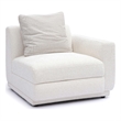 Pemberly Row Contemporary Cream Chenille Modular RAF Corner Chair