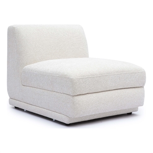 Pemberly Row Contemporary Cream Chenille Modular Armless Chair