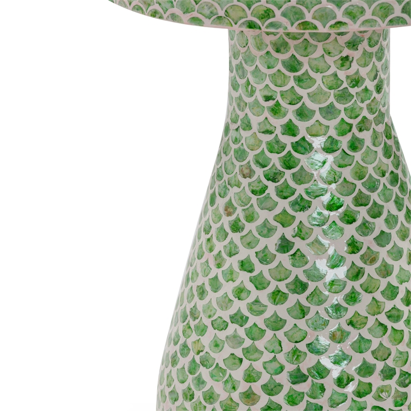 Pemberly Row Contemporary Accent Hand-inlaid Green Shell Side Table