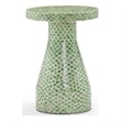 Pemberly Row Contemporary Accent Hand-inlaid Green Shell Side Table