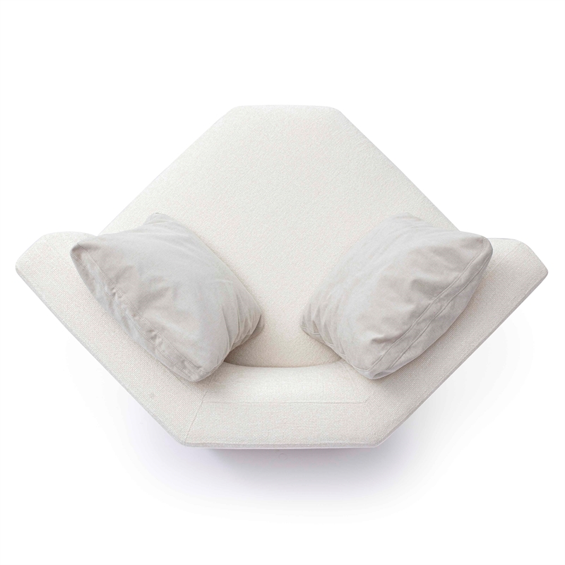 Pemberly Row Transitional Cream Chenille Modular Wedge Corner Chair