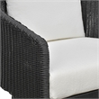 Pemberly Row Black Rattan Performance Fabric Outdoor Armchair