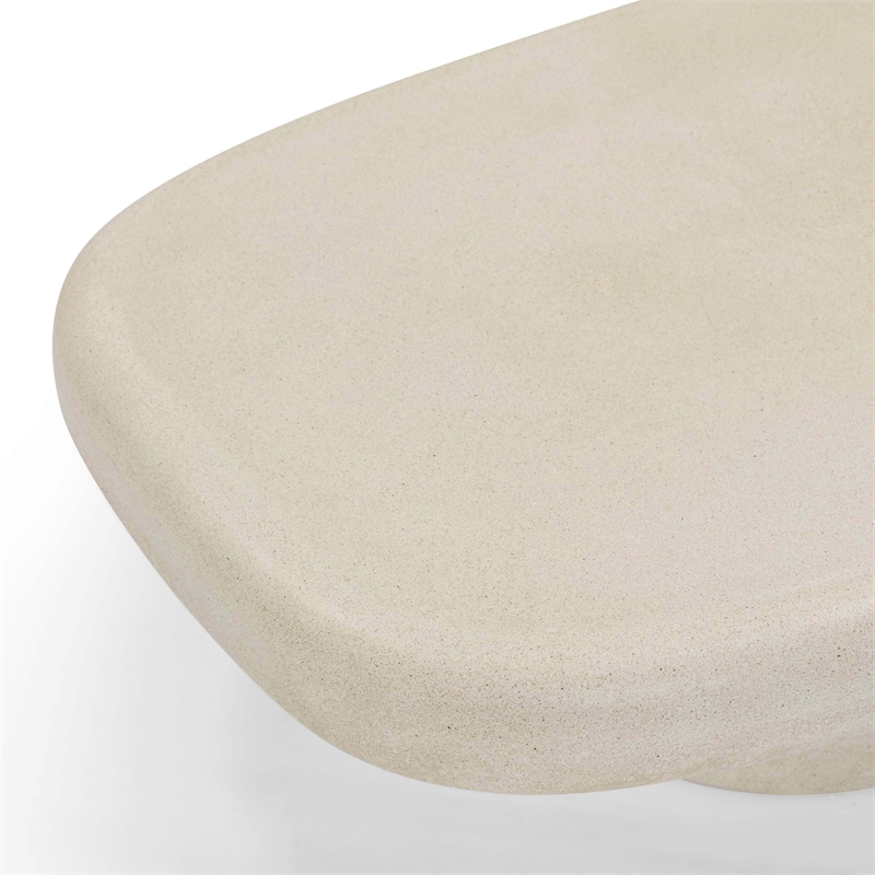 Pemberly Row Contemporary Sandstone Indoor/Outdoor Coffee Table