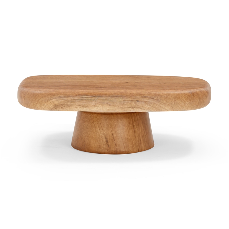 Pemberly Row Contemporary Wood Grain Pattern Indoor/Outdoor Coffee Table