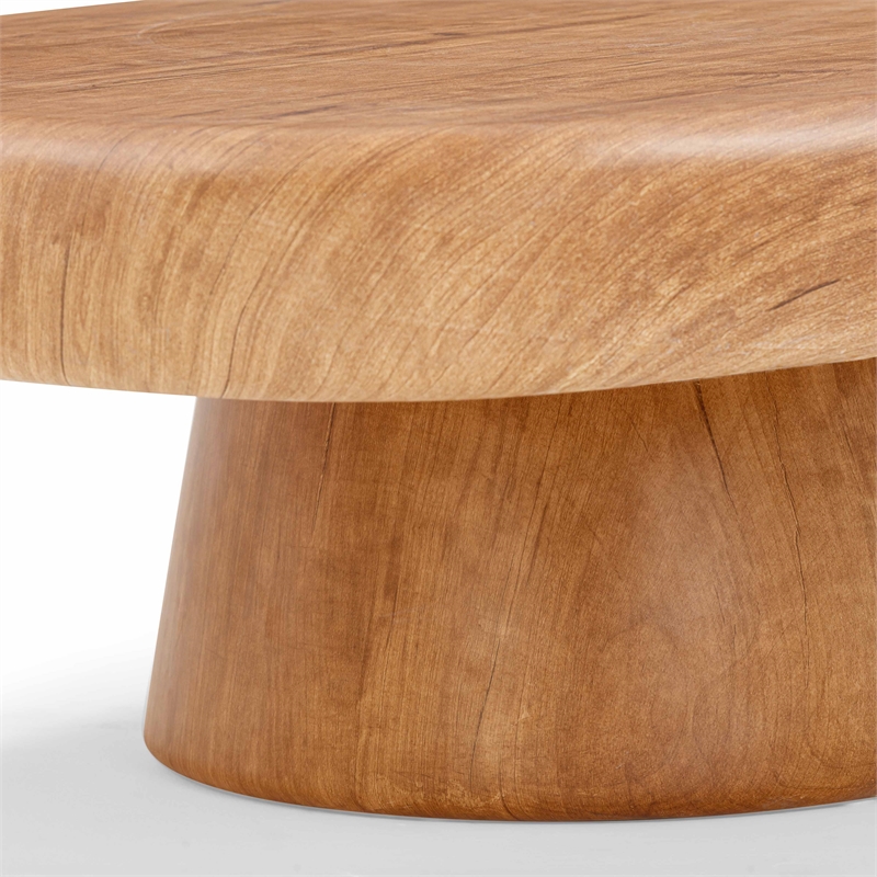 Pemberly Row Contemporary Wood Grain Pattern Indoor/Outdoor Coffee Table