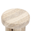 Pemberly Row Contemporary Travertine Textured Concrete Side Table