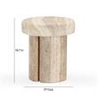 Pemberly Row Contemporary Travertine Textured Concrete Side Table