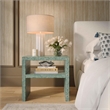 Pemberly Row Contemporary Accent Blue Capiz Shell Nightstand