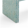 Pemberly Row Contemporary Accent Blue Capiz Shell Nightstand