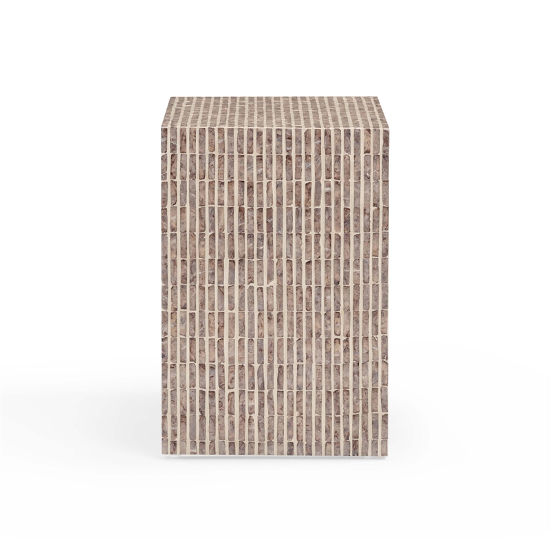 Pemberly Row Contemporary Accent Lavender Capiz Shell Nightstand