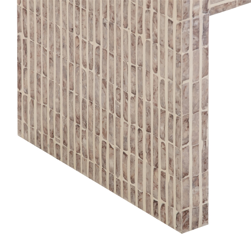 Pemberly Row Contemporary Accent Lavender Capiz Shell Nightstand