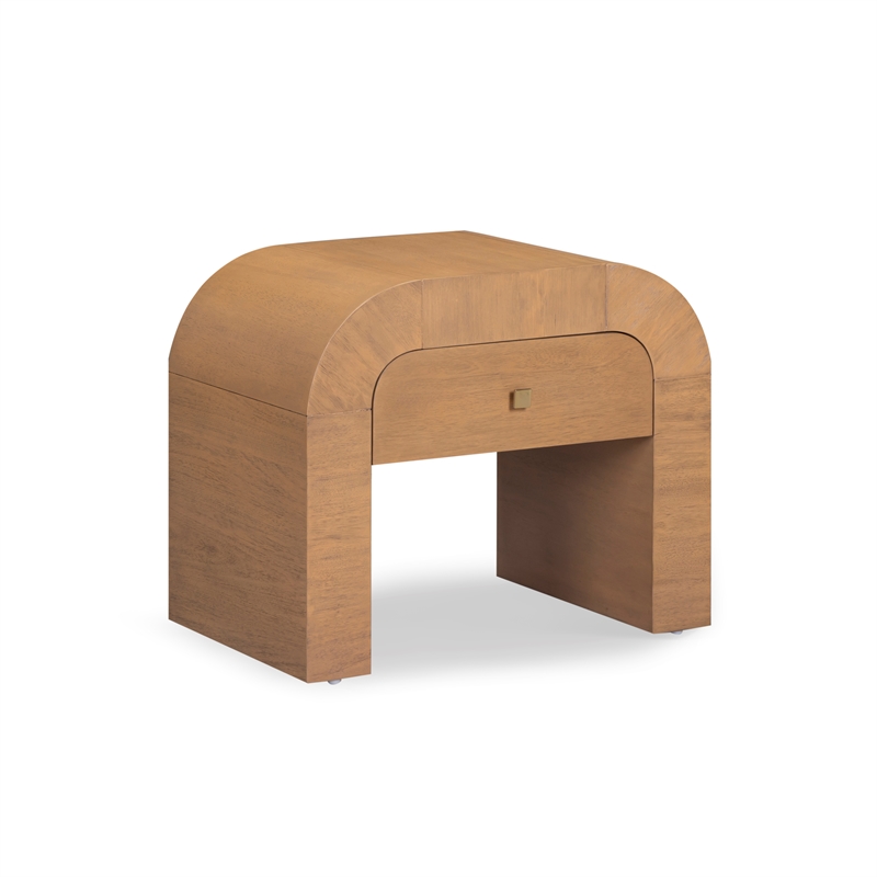 Pemberly Row Contemporary Accent Hump Natural Finish Nightstand