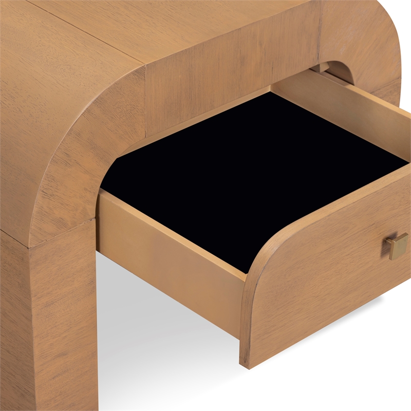 Pemberly Row Contemporary Accent Hump Natural Finish Nightstand
