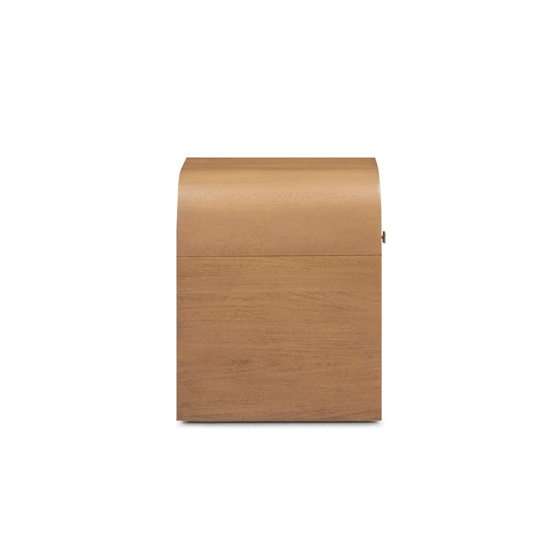 Pemberly Row Contemporary Accent Hump Natural Finish Nightstand