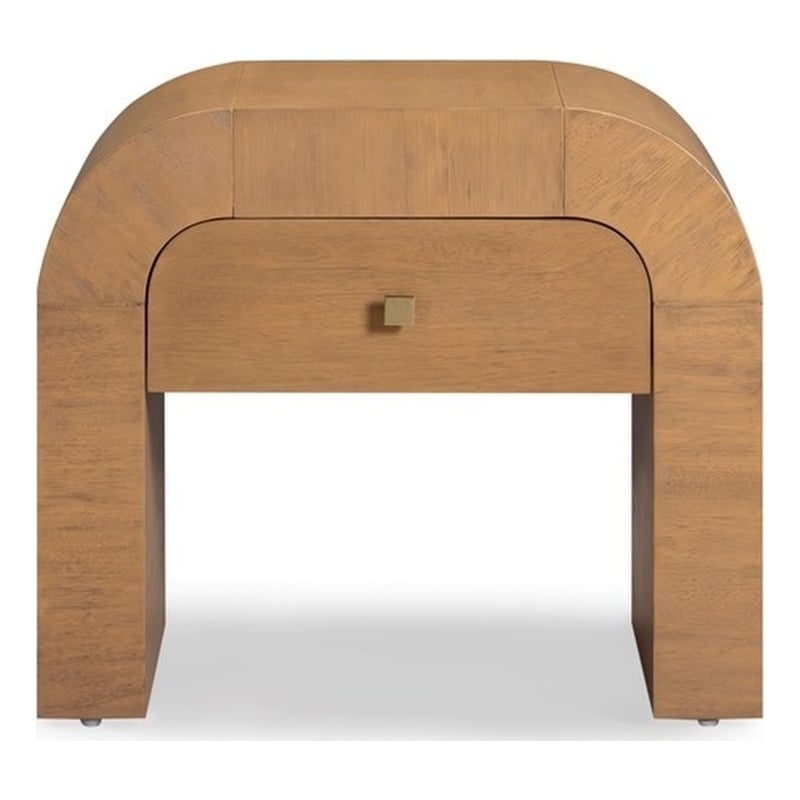 Pemberly Row Contemporary Accent Hump Natural Finish Nightstand