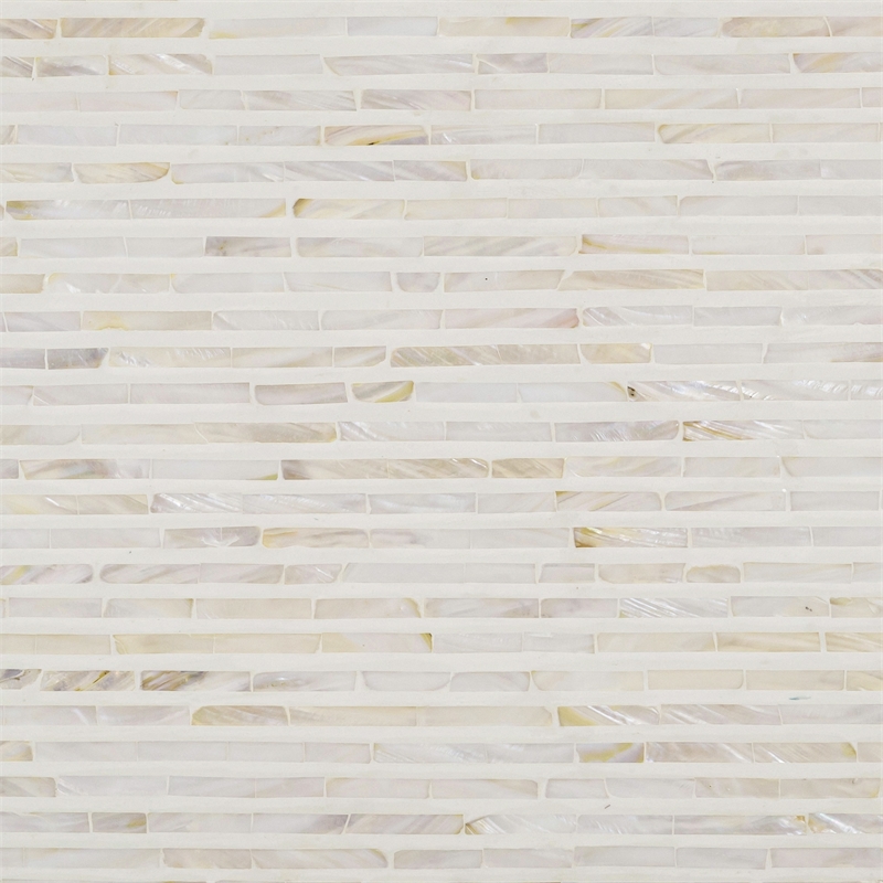 Pemberly Row Contemporary Accent Cream Capiz Shell Console Table