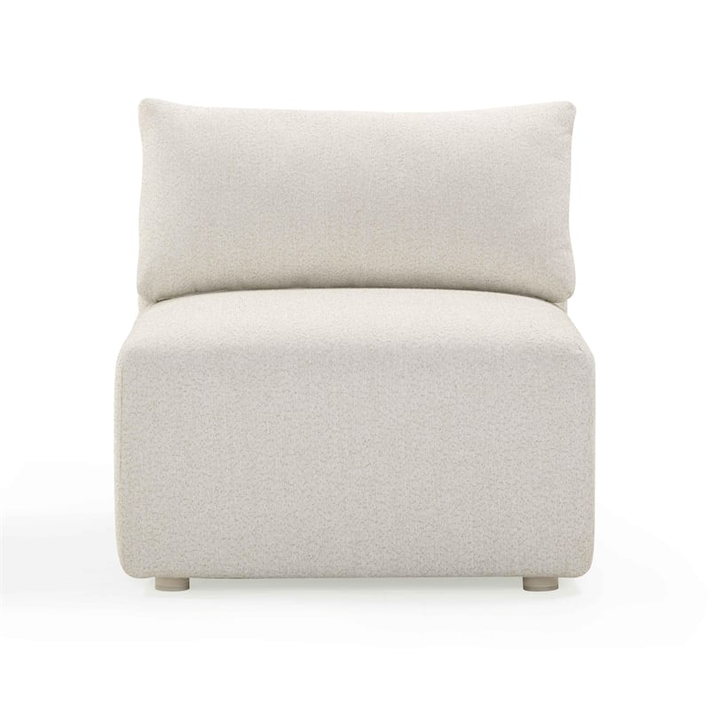 Pemberly Row Contemporary Cream Modular Outdoor Armless Chair
