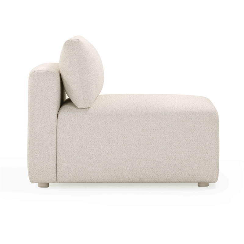 Pemberly Row Contemporary Cream Modular Outdoor Armless Chair