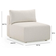 Pemberly Row Contemporary Cream Modular Outdoor Armless Chair