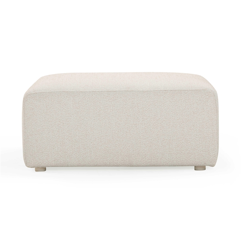 Pemberly Row Upholstered Contemporary Accent Cream Outdoor Ottoman