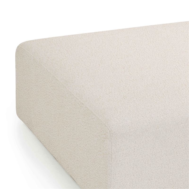 Pemberly Row Upholstered Contemporary Accent Cream Outdoor Ottoman