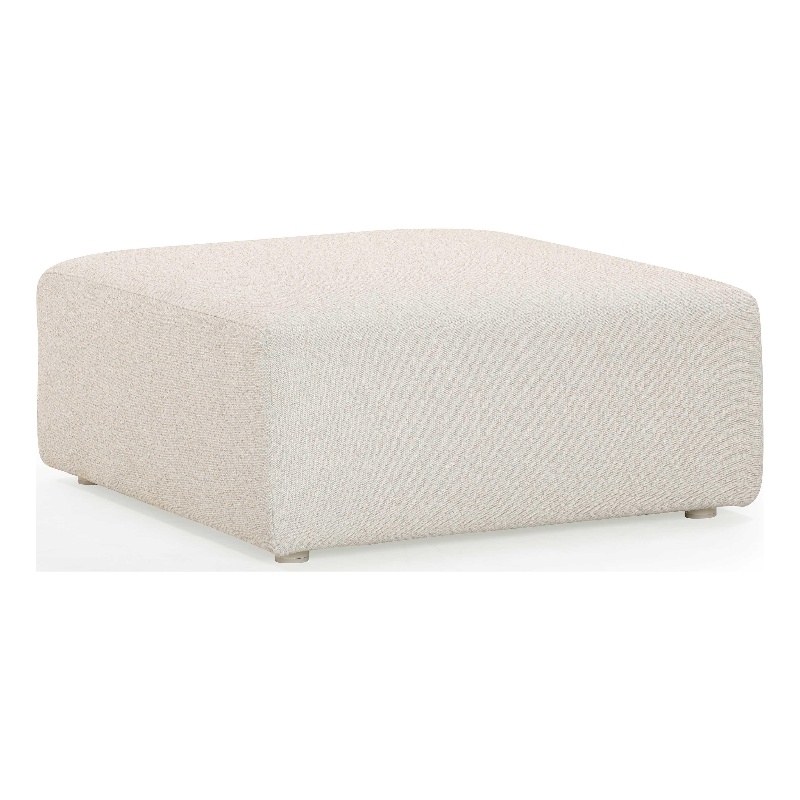 Pemberly Row Upholstered Contemporary Accent Cream Outdoor Ottoman