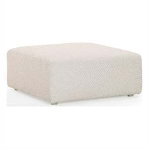 Pemberly Row Upholstered Contemporary Accent Cream Outdoor Ottoman