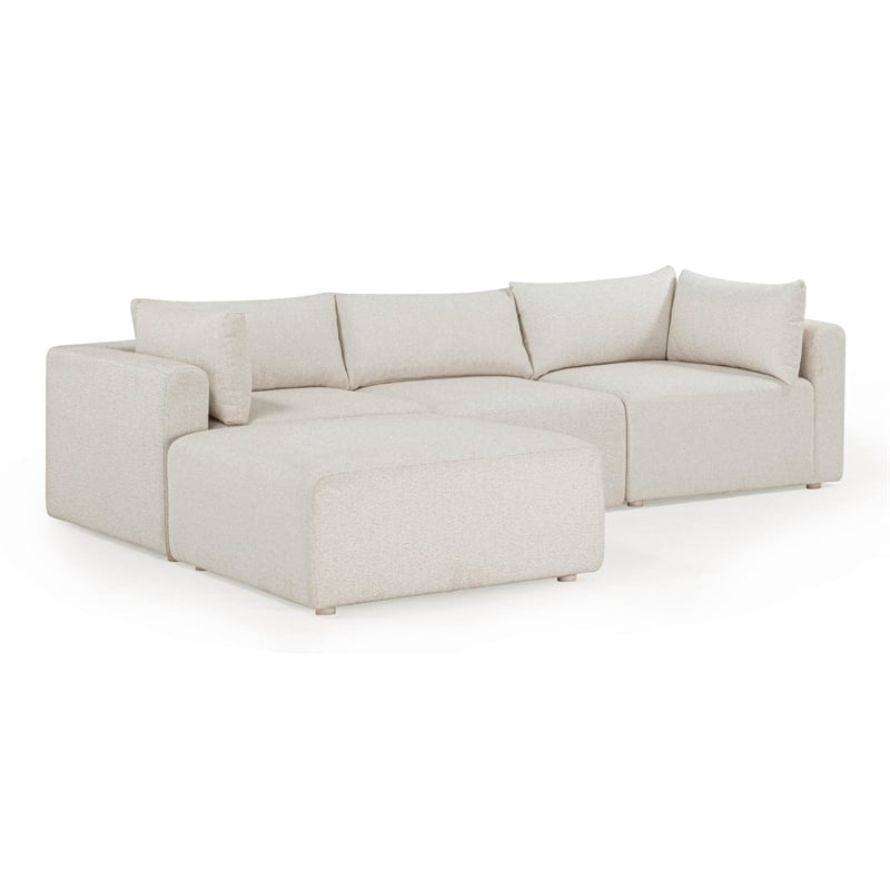 Pemberly Row Contemporary Accent Cream Outdoor Modular Sectional