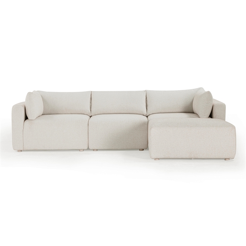 Pemberly Row Contemporary Accent Cream Outdoor Modular Sectional