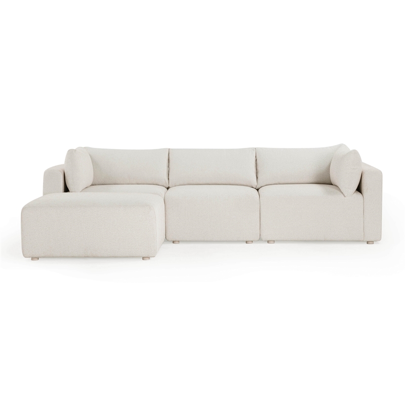 Pemberly Row Contemporary Accent Cream Outdoor Modular Sectional