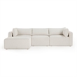 Pemberly Row Contemporary Accent Cream Outdoor Modular Sectional
