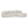 Pemberly Row Contemporary Accent Cream Outdoor Modular Sectional