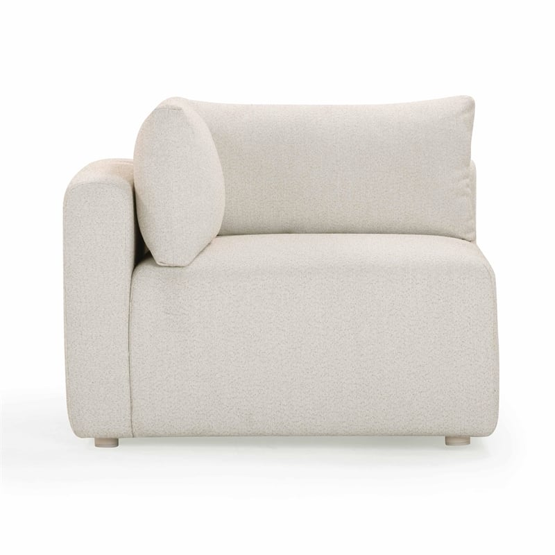 Pemberly Row Contemporary Cream Modular Outdoor Corner Chair