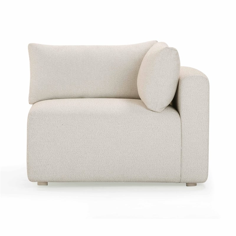 Pemberly Row Contemporary Cream Modular Outdoor Corner Chair
