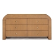 Pemberly Row Contemporary Hump 6 Drawer Natural Wooden Dresser