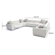 Pemberly Row Contemporary Cream Chenille Modular Large U-Sectional